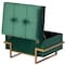 Fabulaxe Velvet Storage Ottoman Stool Box with Abstract Golden Legs - Decorative Sitting Bench, Green Small QI003939.GN - alternate 3